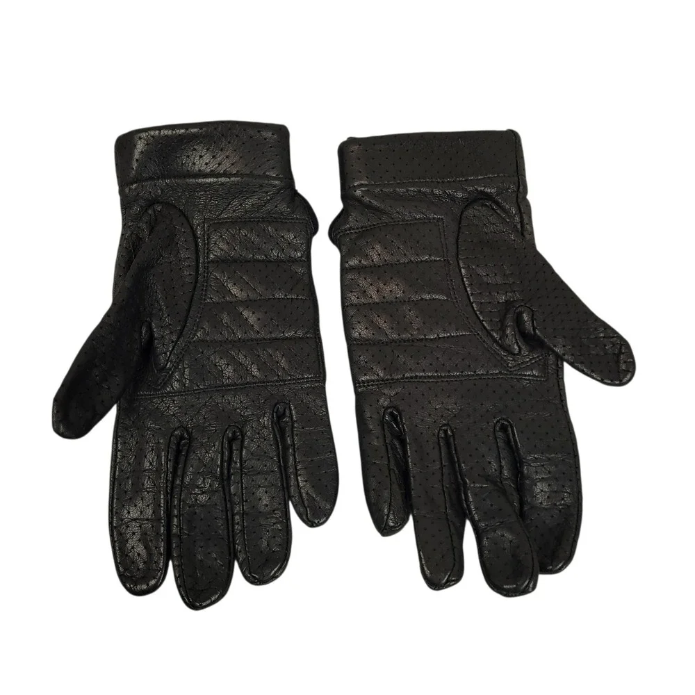 Harley Davidson Womens Gloves Bundle Leather Fingerless Fleece L & XL Black EUC